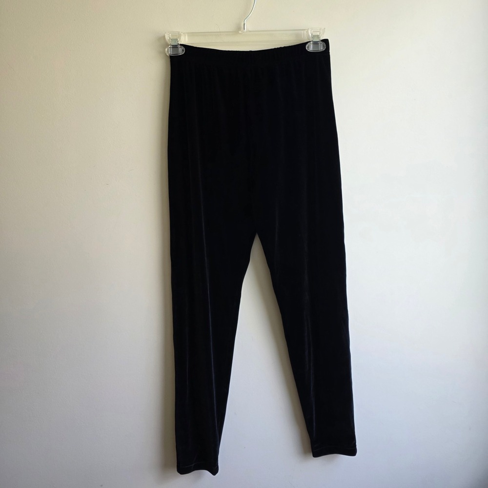 Vintage Tommy Hilfiger Black Velvet Leggings‎ High Waisted Y2K USA Preppy Vamp